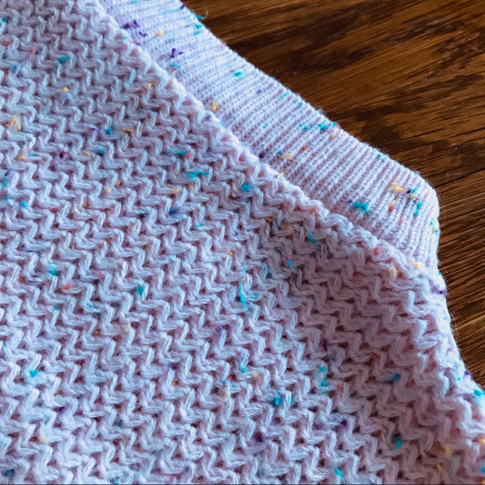 80s vintage sleeveless sweater pastel pink M L - Picture 5 of 7